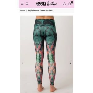 Teeki Eagle Feather Green Hot Pant